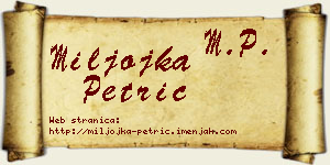 Miljojka Petrić vizit kartica